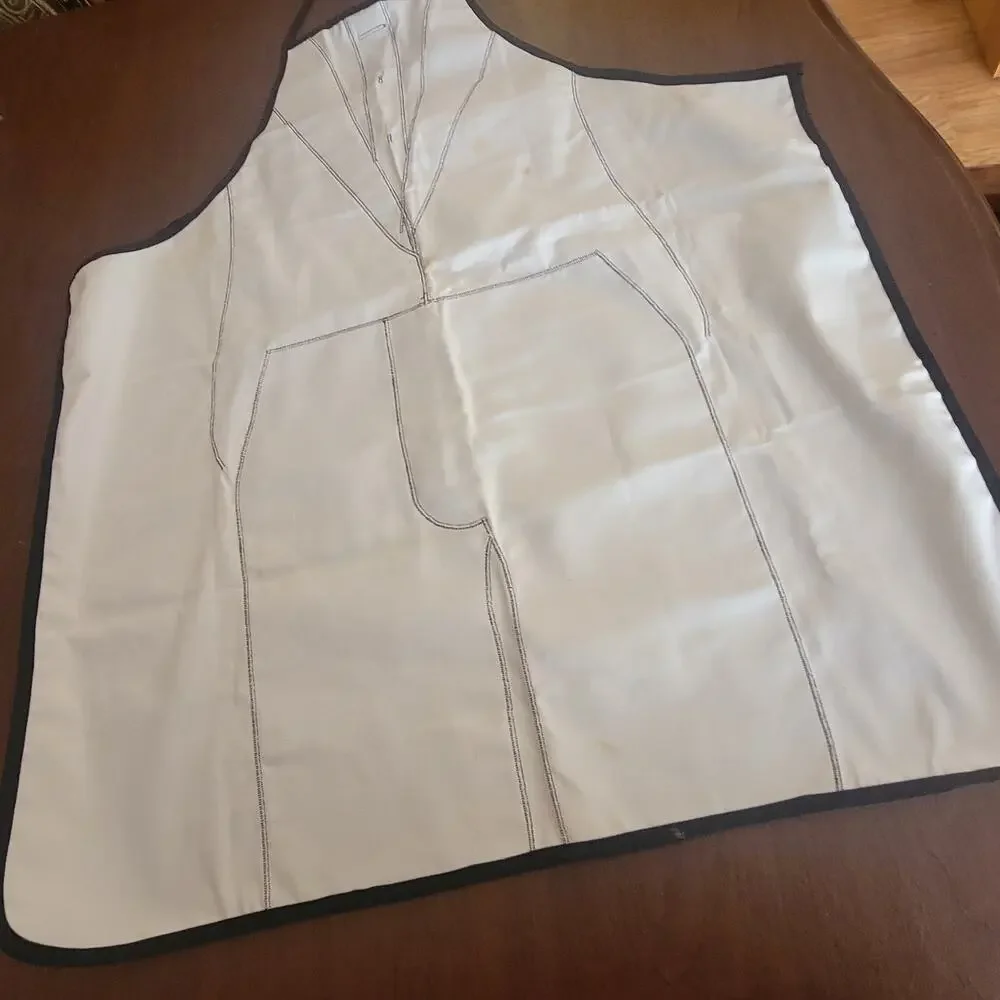 Vintage Y2K Novelty Tuxedo BBQ Cooking Apron Gold Black Brocade Vest Print Retro